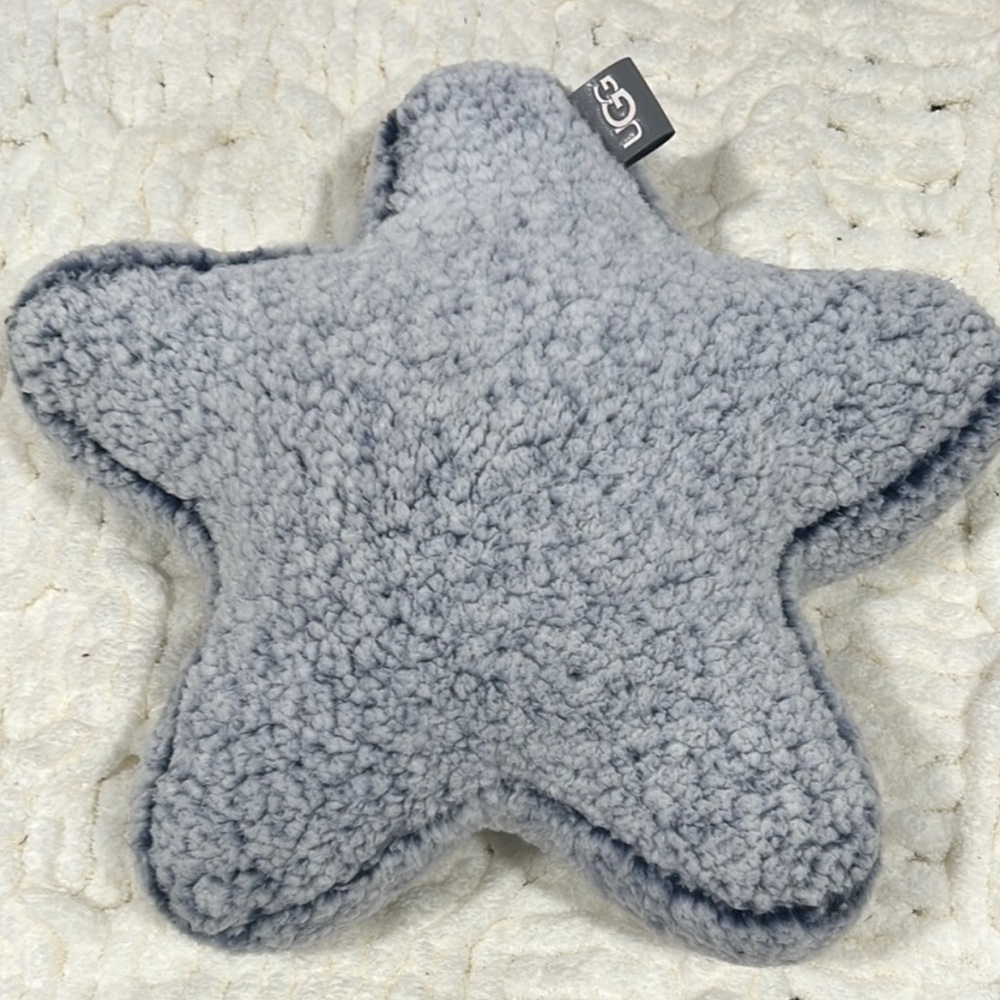 UGG Sherpa Gray Star-Shaped Pillow